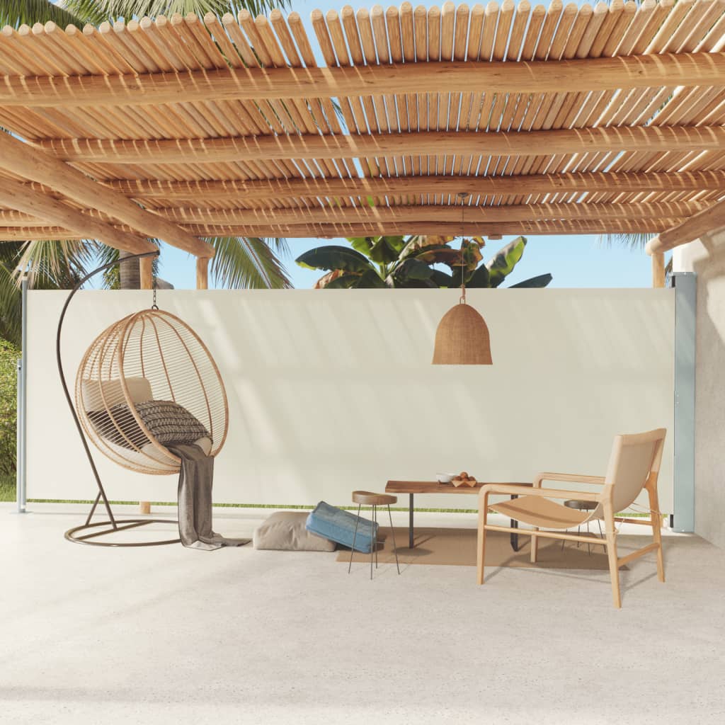 Patio Retractable Side Awning 70.9x236.2 Cream