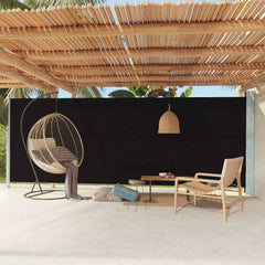 Patio Retractable Side Awning 78.7x236.2 Black
