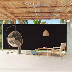 Patio Retractable Side Awning 86.6x236.2 Black