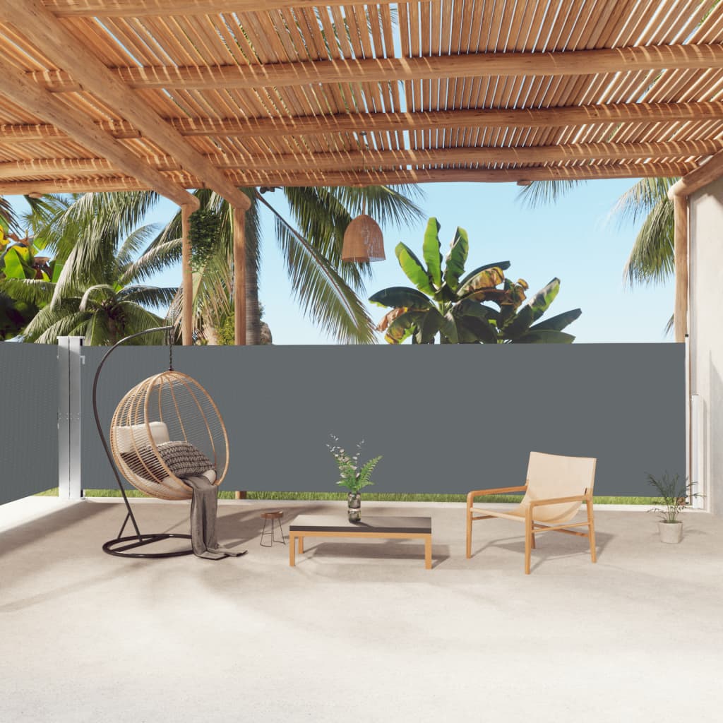 Retractable Side Awning Anthracite 63x393.7