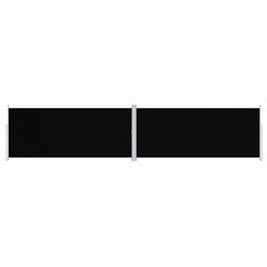 Side Awning Black Polyester, Steel, Aluminum Large Retractable