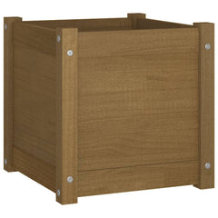 Planter Honey brown Solid pinewood 15.7x15.7x15.7 in Planters