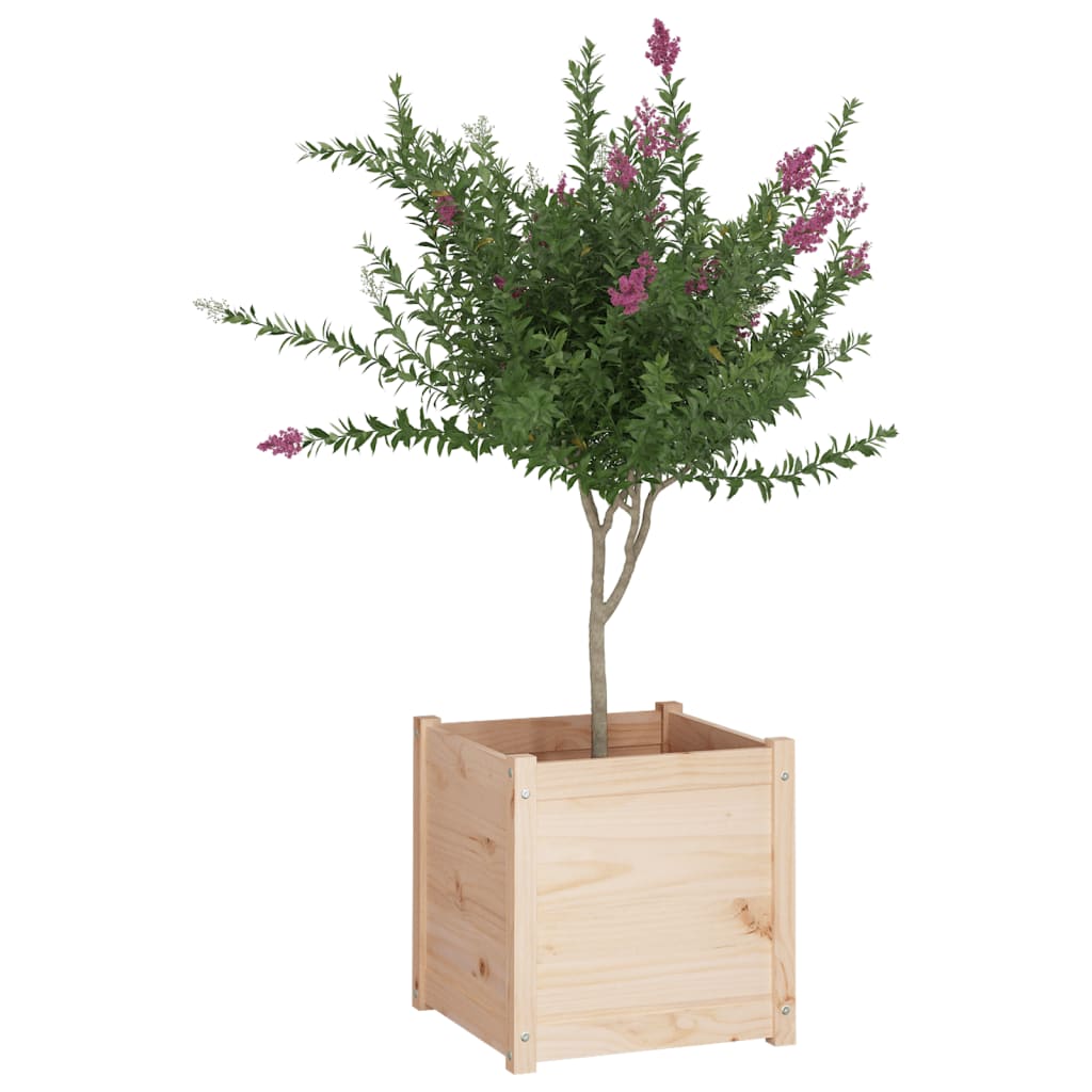 Garden Planters 2 pcs 19.7x19.7x19.7 Solid Wood Pine
