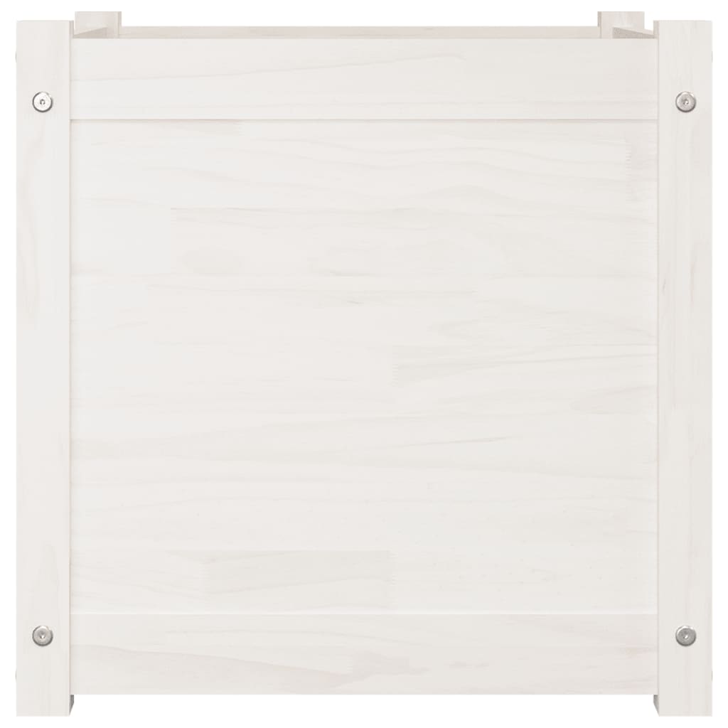 Garden Planters 2 pcs White 19.7x19.7x19.7 Solid Wood Pine