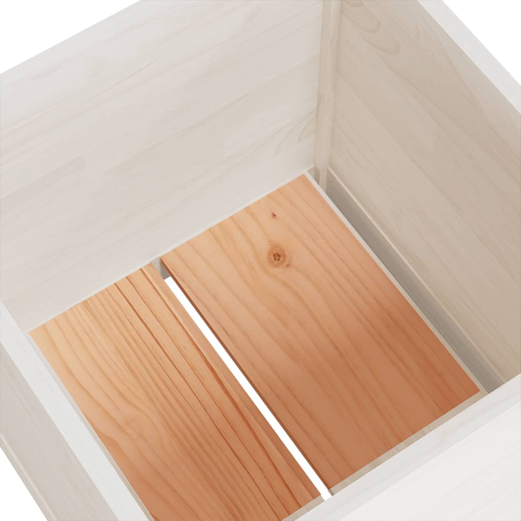 Garden Planters 2 pcs White 19.7x19.7x19.7 Solid Wood Pine