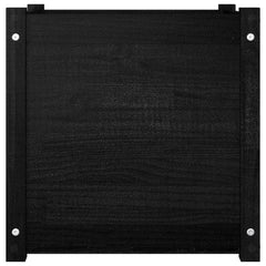 Garden Planters 2 pcs Black 19.7x19.7x19.7 Solid Wood Pine