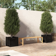 Garden Planters 2 pcs Black 19.7x19.7x19.7 Solid Wood Pine