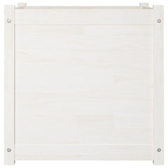 Garden Planter Set of 2 White Solid pine wood 23.6x23.6x23.6 in