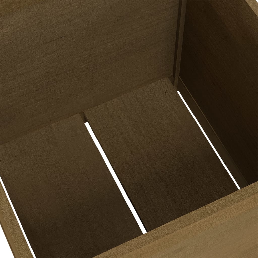 Garden Planters 2 pcs Honey Brown 23.6x23.6x23.6 Solid Wood Pine