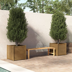 Garden Planters 2 pcs Honey Brown 23.6x23.6x23.6 Solid Wood Pine
