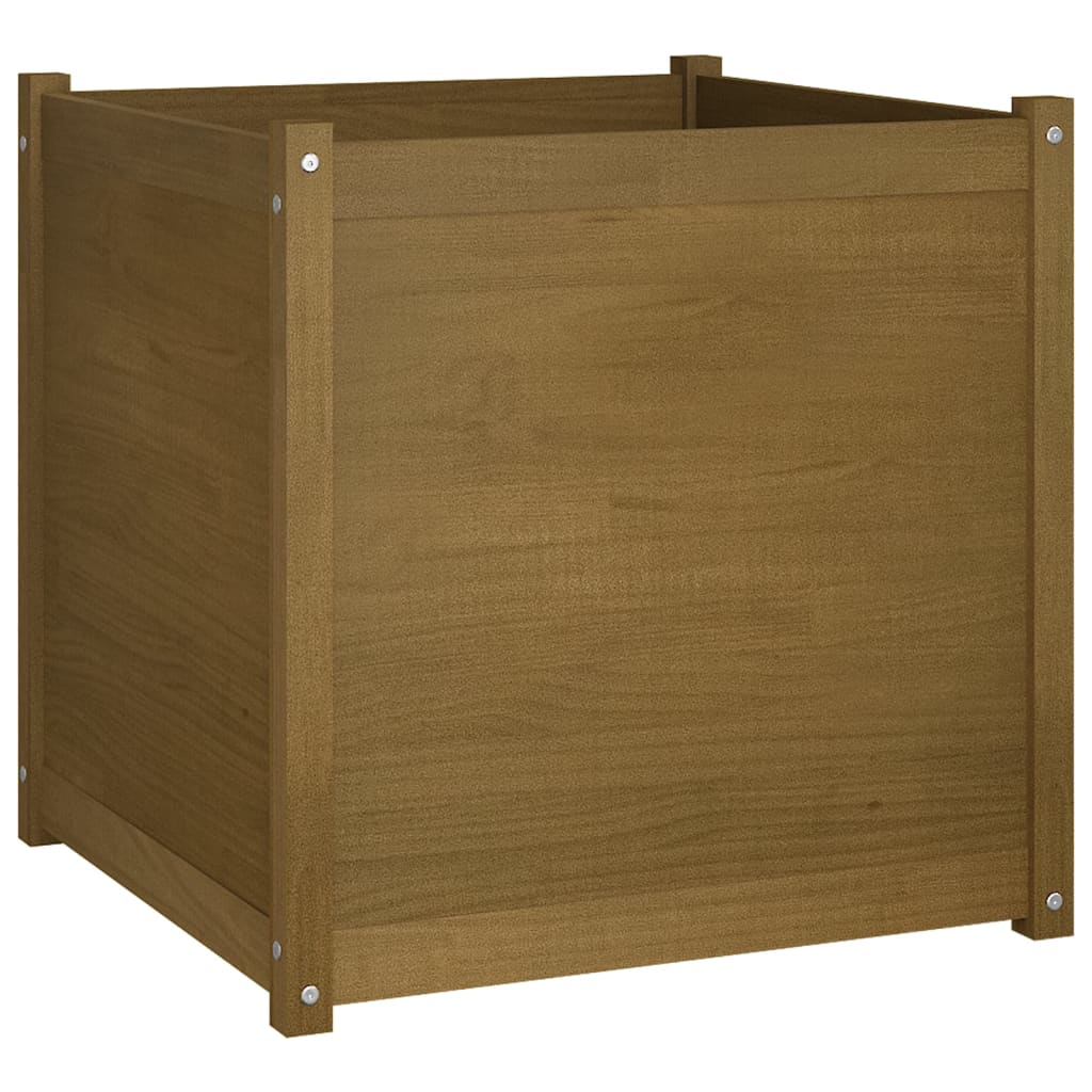 Garden Planter Honey Brown 27.6x27.6x27.6 Solid Wood Pine