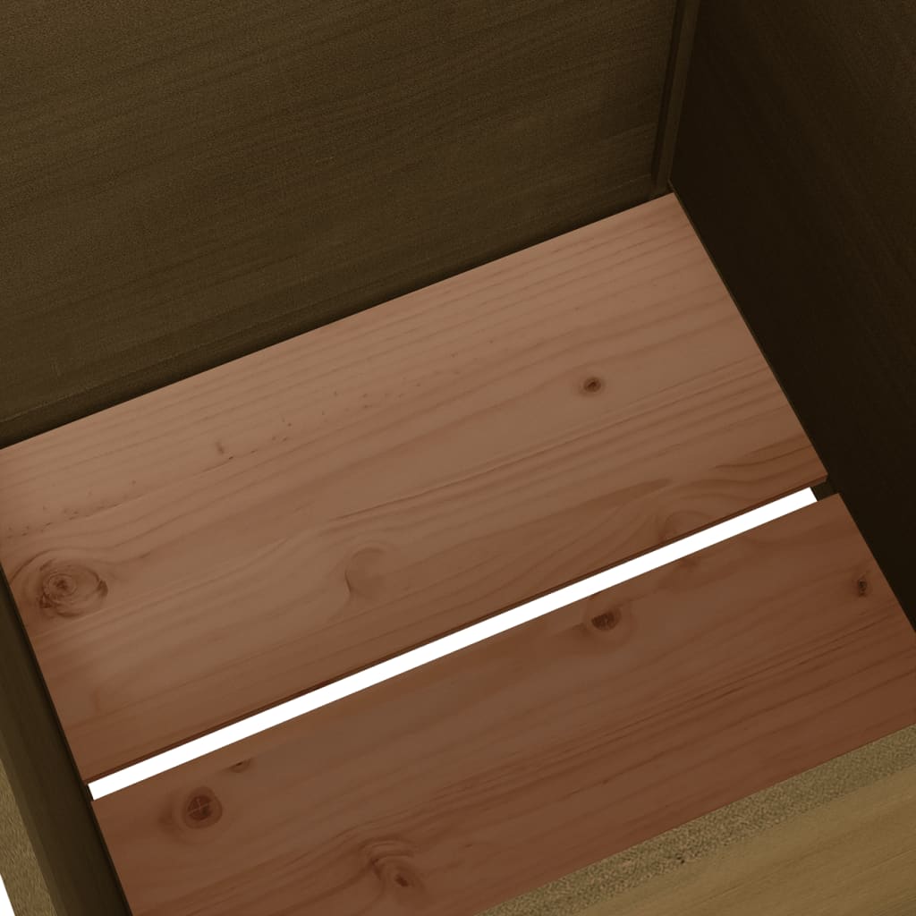 Garden Planter Honey Brown 27.6x27.6x27.6 Solid Wood Pine