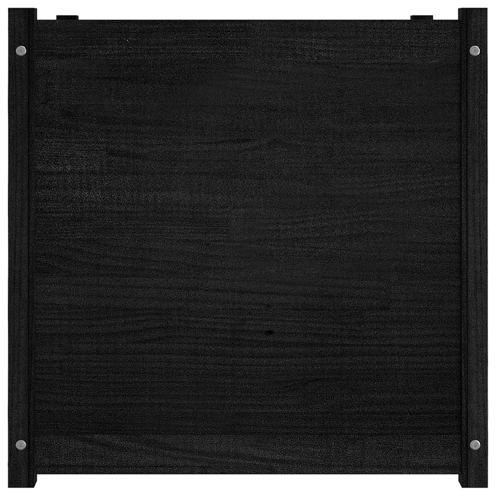 Garden Planter Black 27.6x27.6x27.6 Solid Wood Pine
