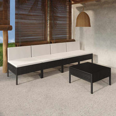 Garden Lounge Set Black