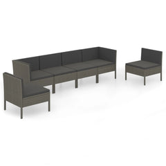 Garden Lounge Set Grey PE rattan Medium Modular