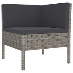 Garden Lounge Set Grey PE rattan Medium Modular