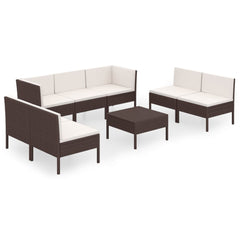 Garden Lounge Set Brown