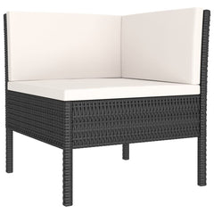 Garden Lounge Set Black PE rattan Standard Modular
