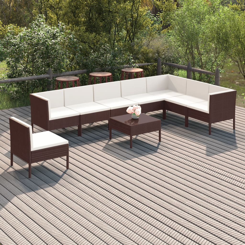 Garden Lounge Set Brown