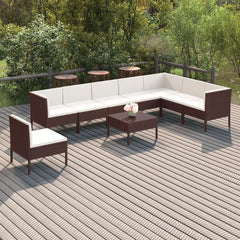 Garden Lounge Set Brown