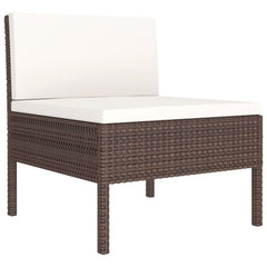Garden Lounge Set Brown PE Rattan Large Modular