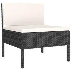 Garden Lounge Set Black PE Rattan Large Modular