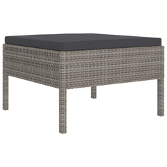 Garden Lounge Set Grey PE Rattan Large Removable Covers