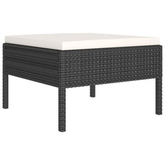 Garden Lounge Set Black, Cream White PE Rattan Medium Modular