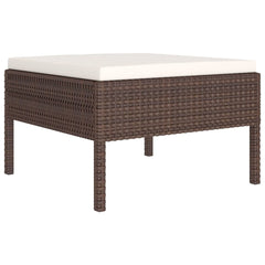 Garden Lounge Set Brown PE Rattan Large Removable Covers