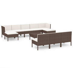 Garden Lounge Set Brown, Cream White