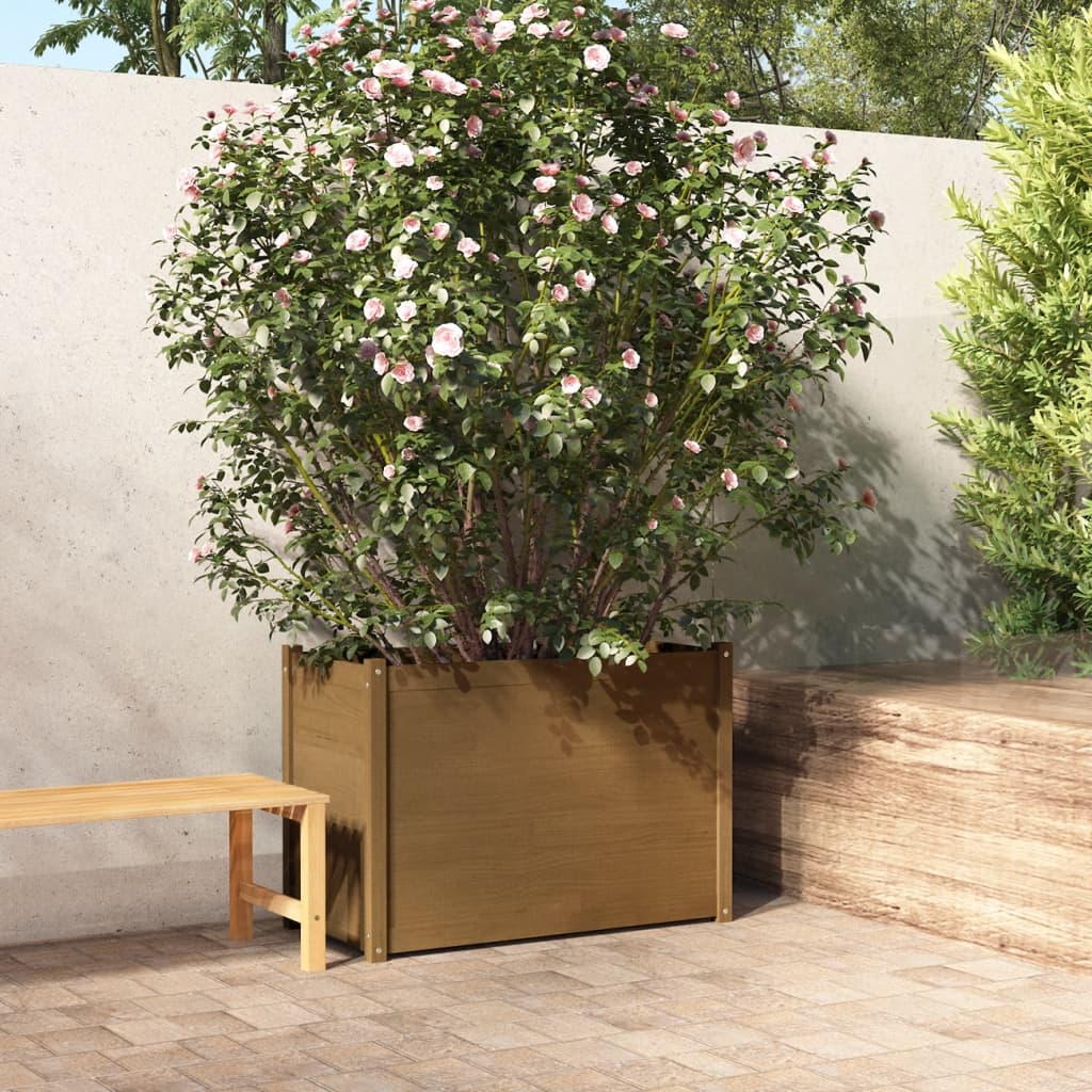 Garden Planter Honey brown Solid pinewood Large Tough