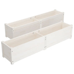 Raised Bed 2 Pack White Solid Pine Wood
