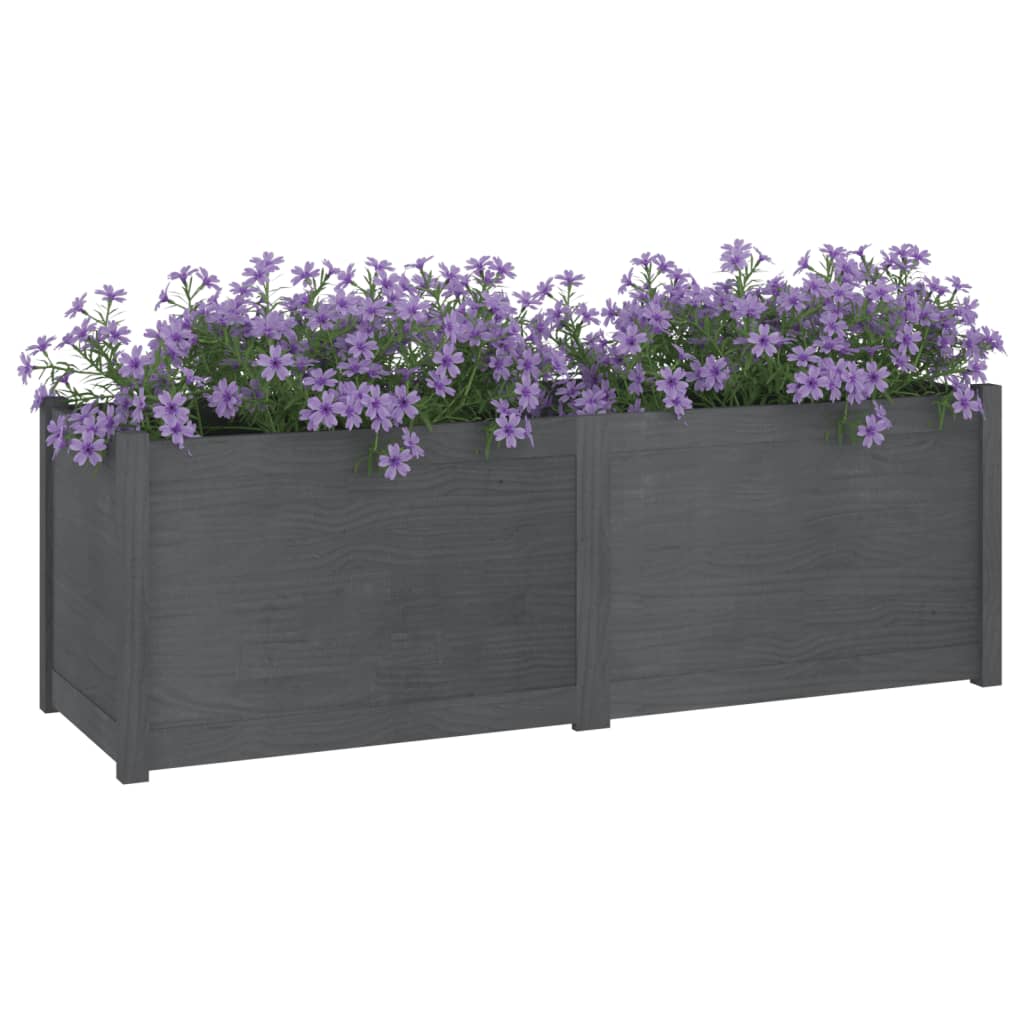 Garden Planter Gray 59.1x19.7x19.7 Solid Wood Pine