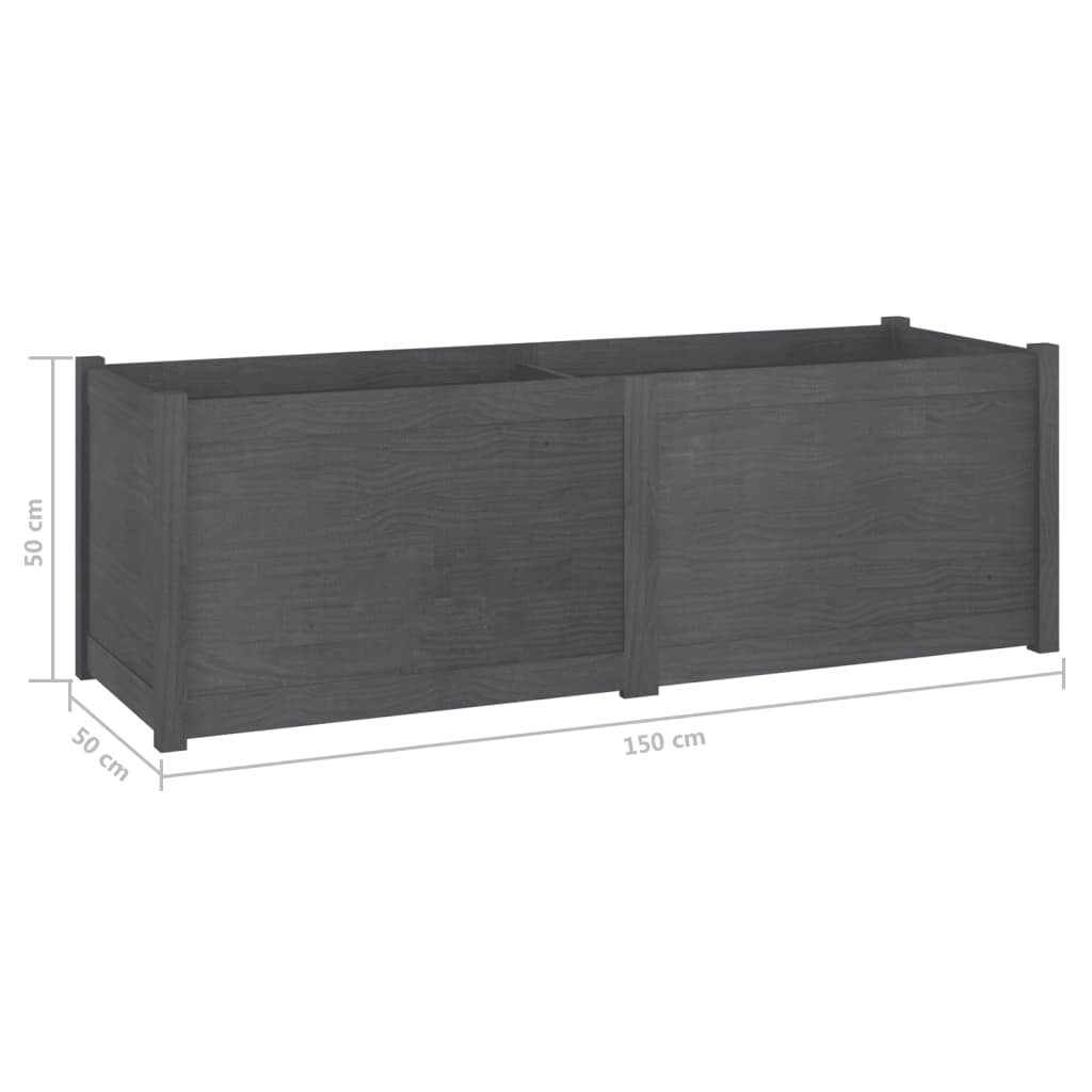 Garden Planter Gray 59.1x19.7x19.7 Solid Wood Pine