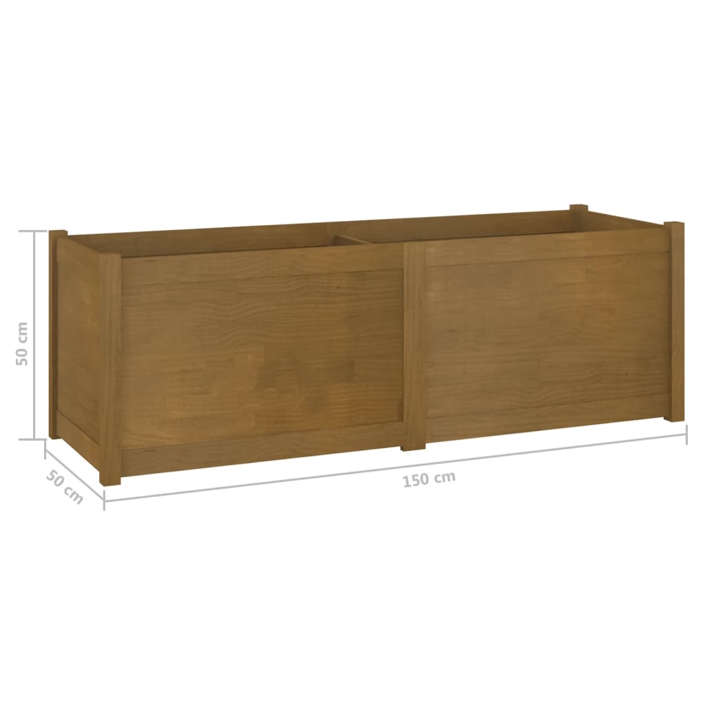 Garden Planter Honey Brown 59.1x19.7x19.7 Solid Wood Pine