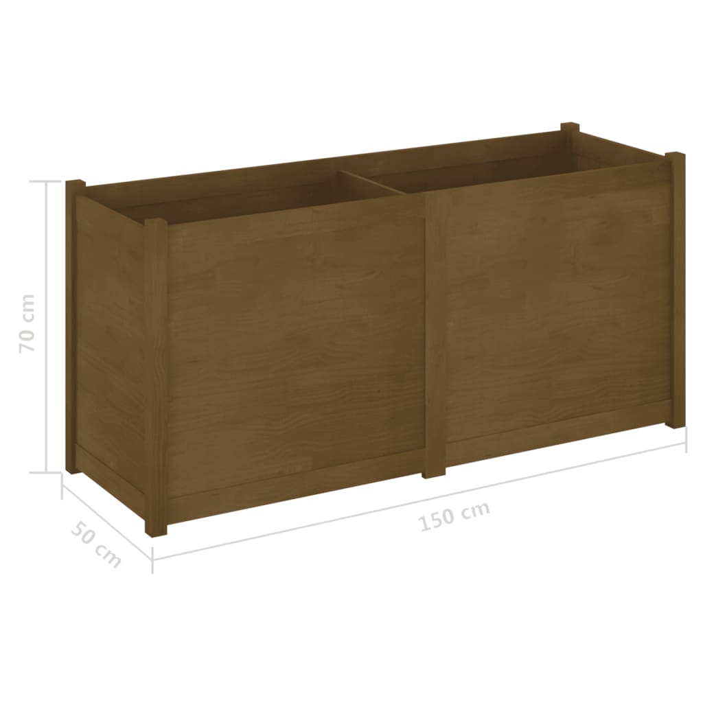 Garden Planter Honey Brown 59.1x19.7x27.6 Solid Wood Pine
