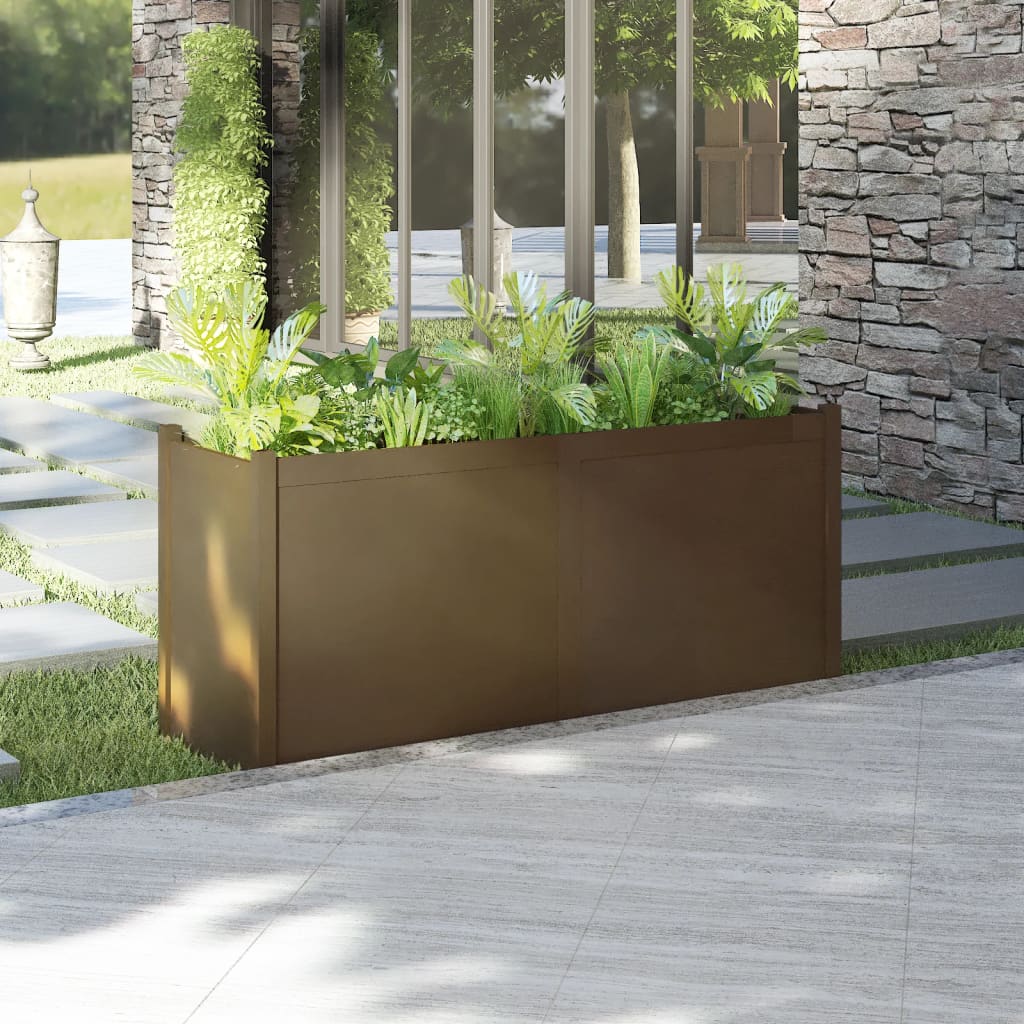 Garden Planter Honey Brown 59.1x19.7x27.6 Solid Wood Pine