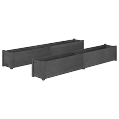 Garden Planters 2 pcs Gray 78.7x12.2x12.2 Solid Wood Pine