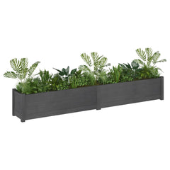 Garden Planters 2 pcs Gray 78.7x12.2x12.2 Solid Wood Pine