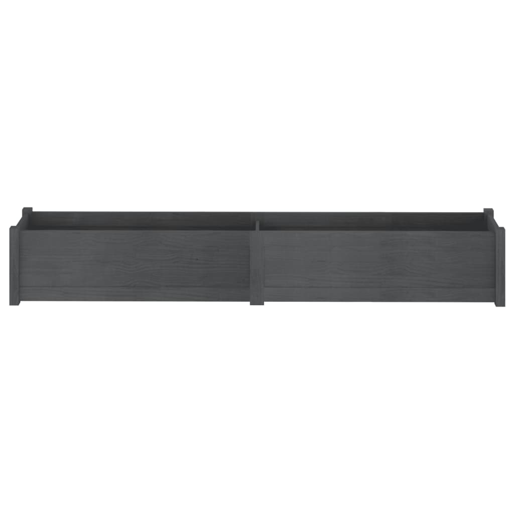 Garden Planters 2 pcs Gray 78.7x12.2x12.2 Solid Wood Pine