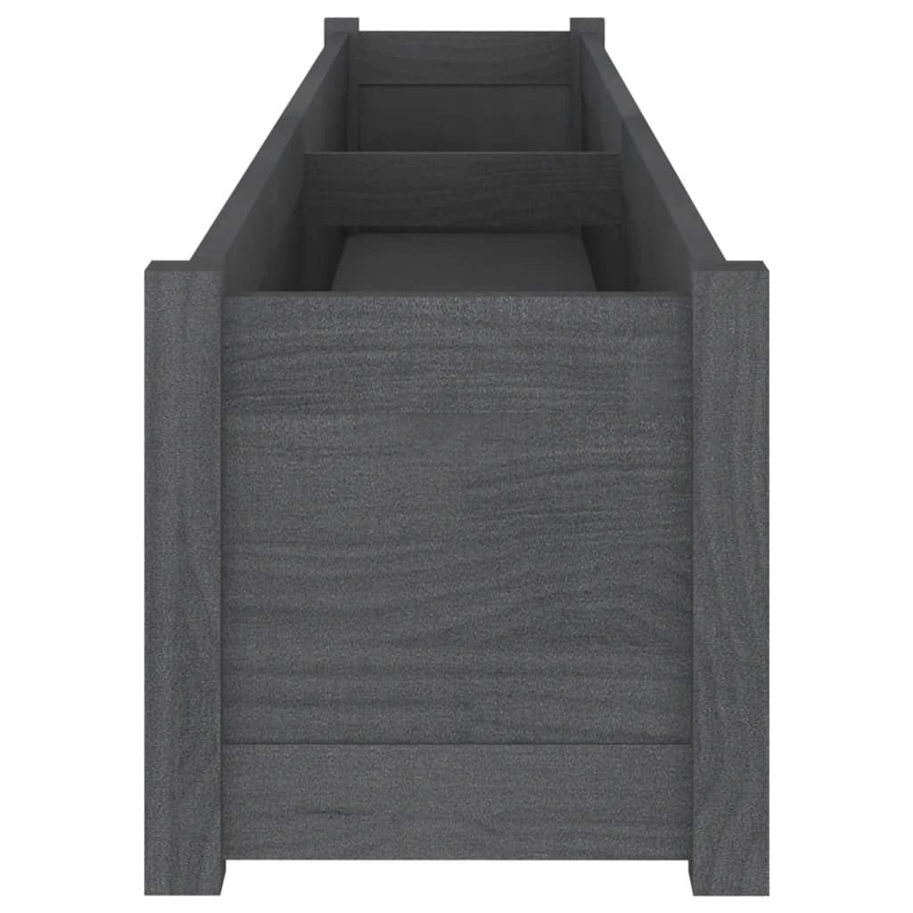 Garden Planters 2 pcs Gray 78.7x12.2x12.2 Solid Wood Pine