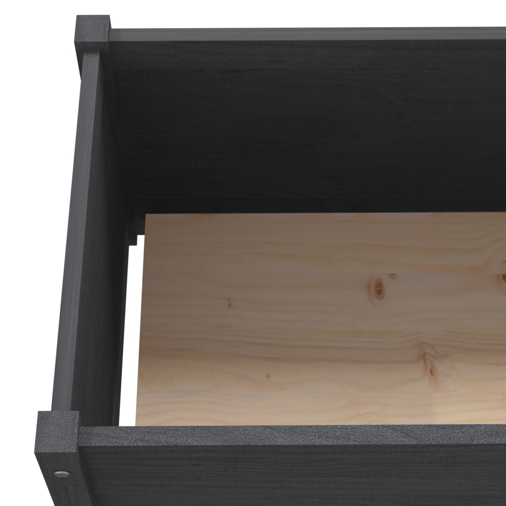 Garden Planters 2 pcs Gray 78.7x12.2x12.2 Solid Wood Pine