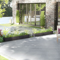 Garden Planters 2 pcs Gray 78.7x12.2x12.2 Solid Wood Pine