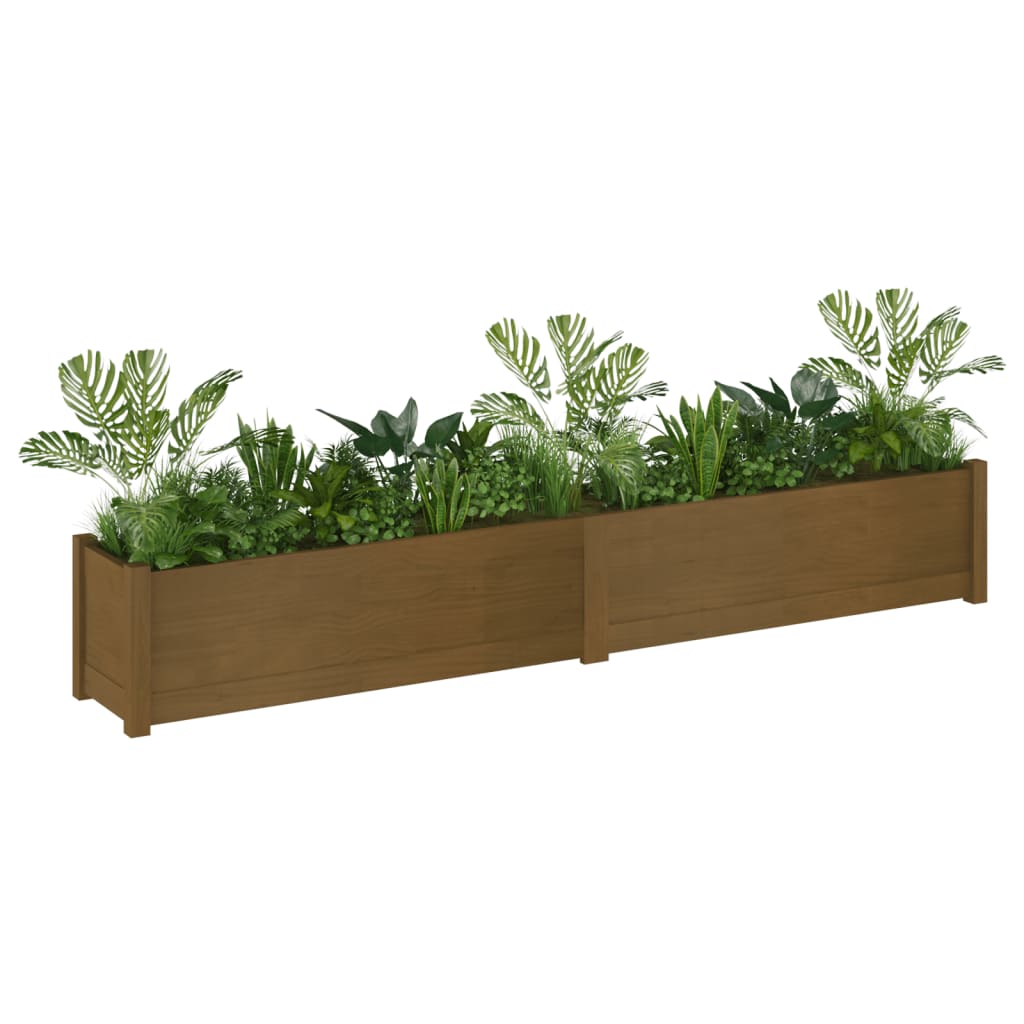 Garden Planter Honey Brown 78.7x12.2x12.2 Solid Wood Pine