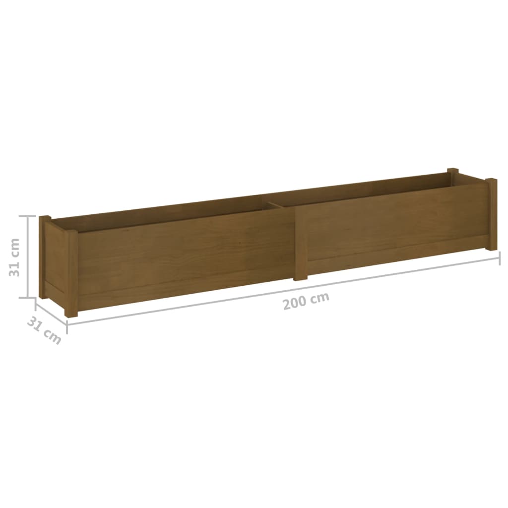 Garden Planter Honey Brown 78.7x12.2x12.2 Solid Wood Pine