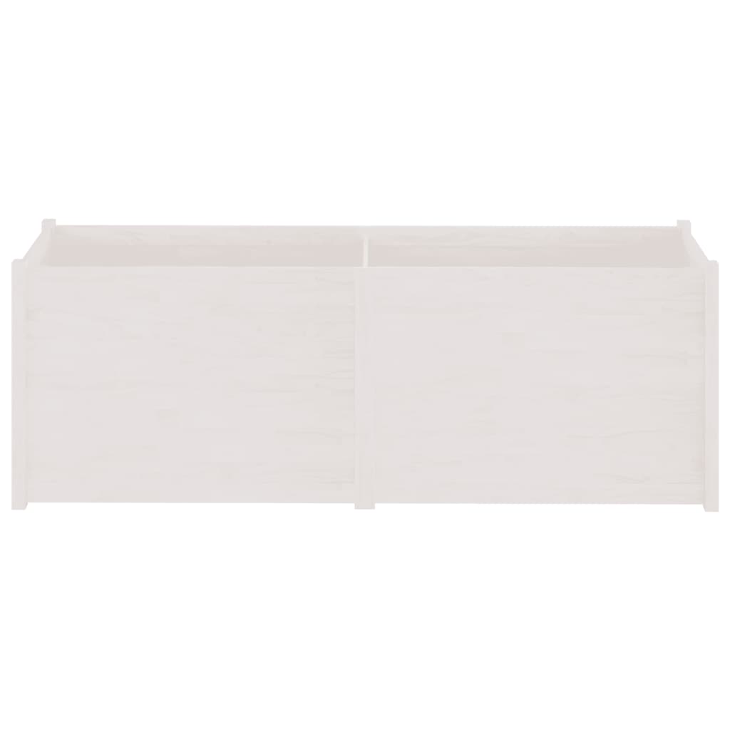 Garden Planter White 78.7x19.7x27.6 Solid Wood Pine
