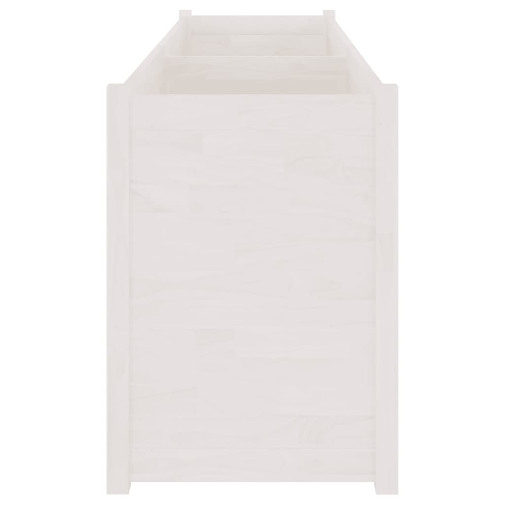Garden Planter White 78.7x19.7x27.6 Solid Wood Pine