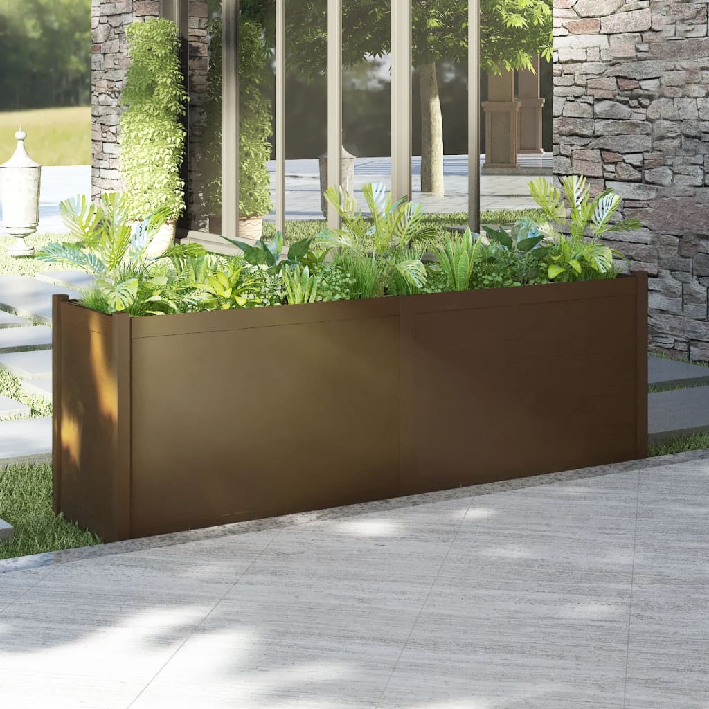 Garden Planter Honey Brown 78.7x19.7x27.6 Solid Wood Pine