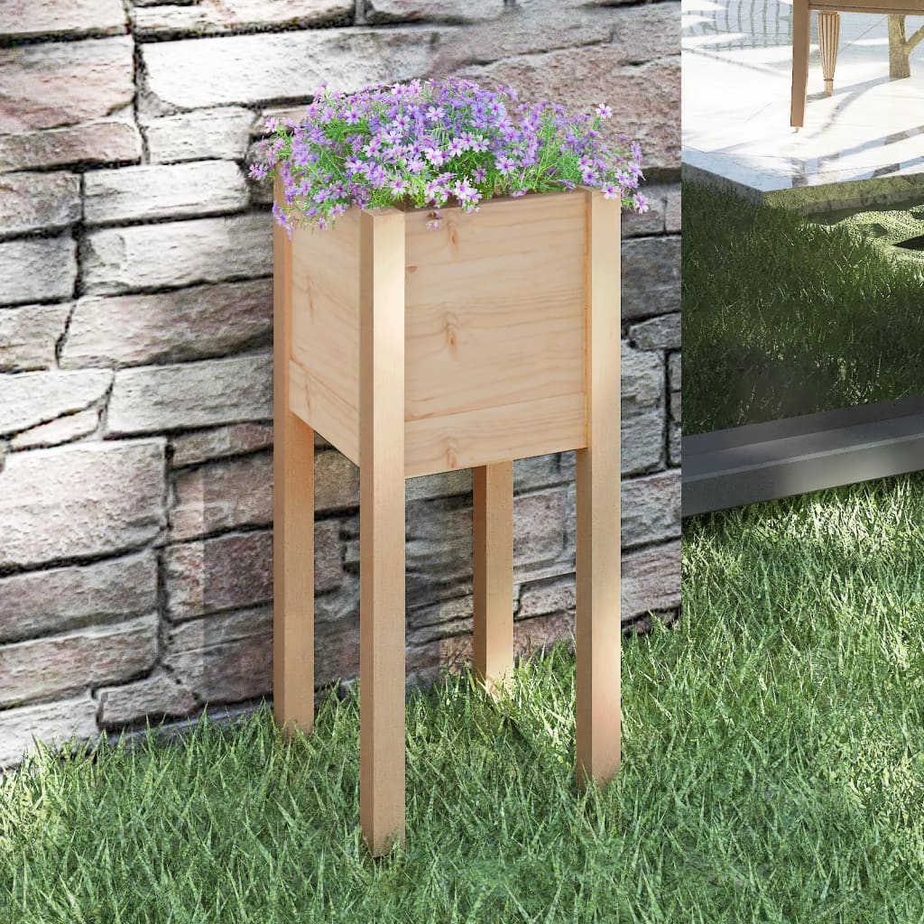 Garden Planter 12.2x12.2x27.6 Solid Wood Pine