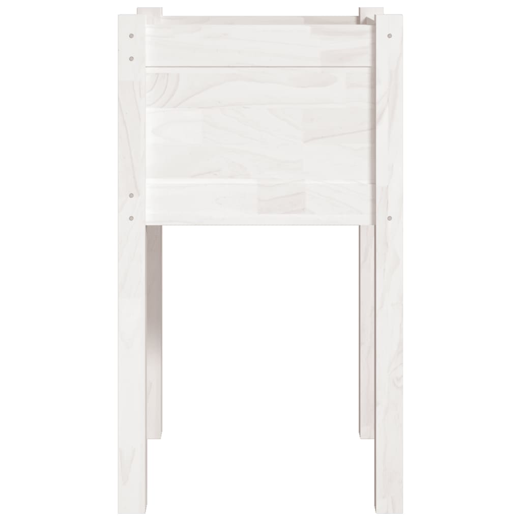 Garden Planter White 15.7x15.7x27.6 Solid Wood Pine